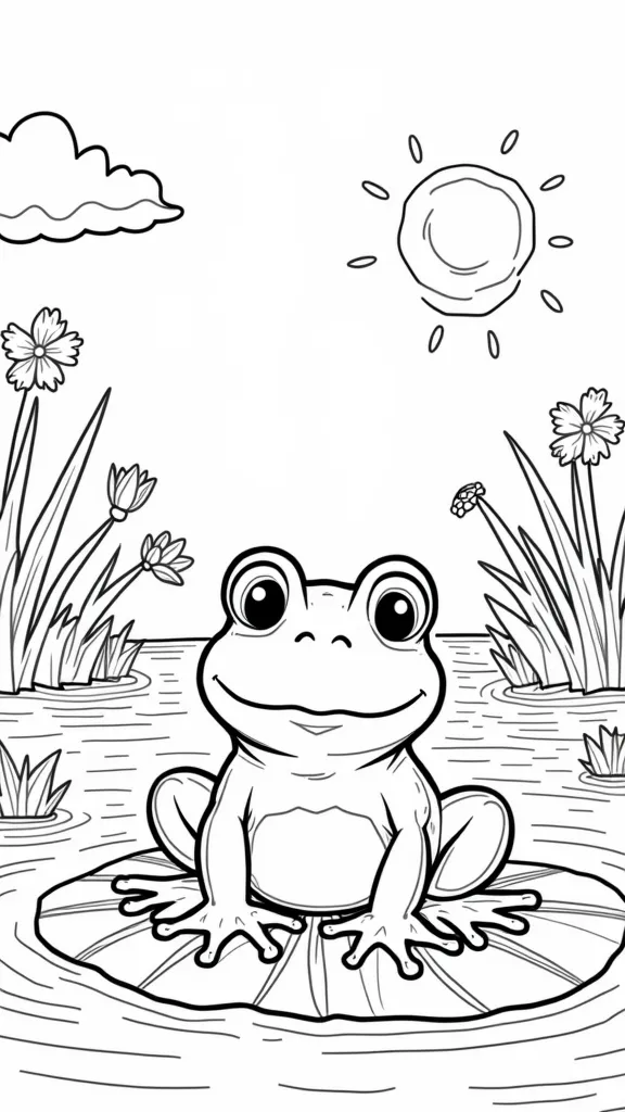 coloriage imprimable de grenouille